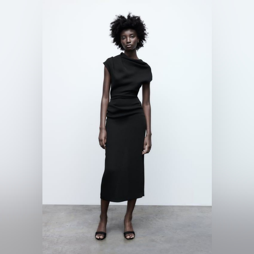 ZARA DRAPED SHEAT DRESS-NWT SIZE S